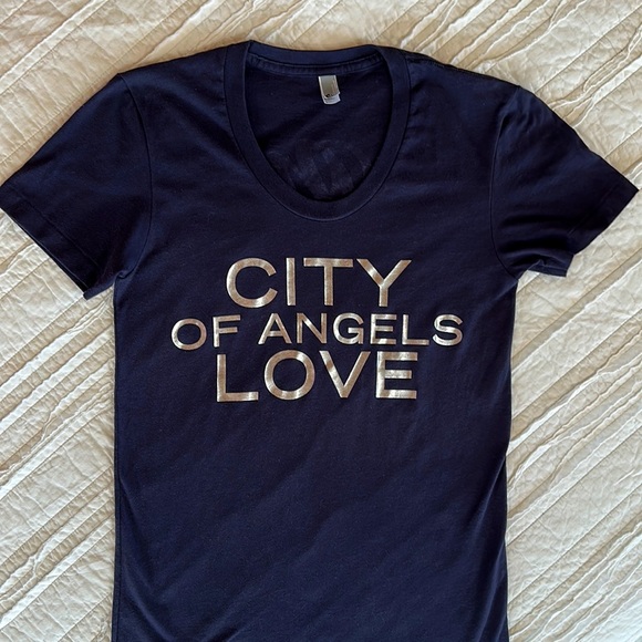 JOHN MAYER 2008 Los Angeles T-Shirt Official Tee Navy Blue “City Love” Silver M - Picture 3 of 7